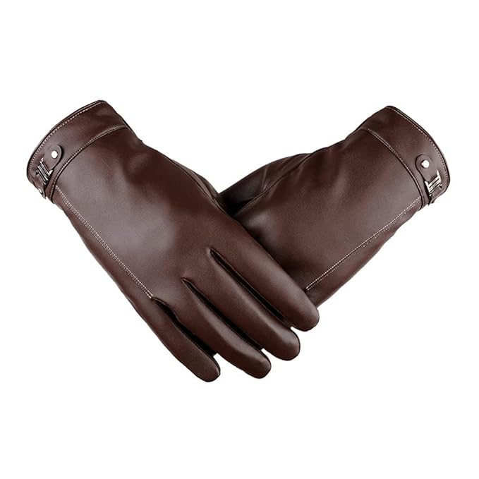 Men’s Winter Leather Wristwear with Warm Lining