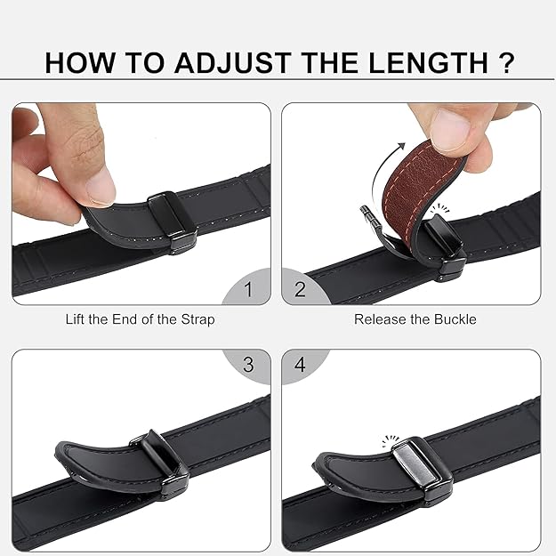 Watch Strap Leather Magnetic Silicone 22mm - Image 2