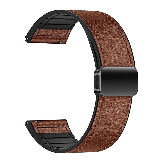 Watch Strap Leather Magnetic Silicone 22mm