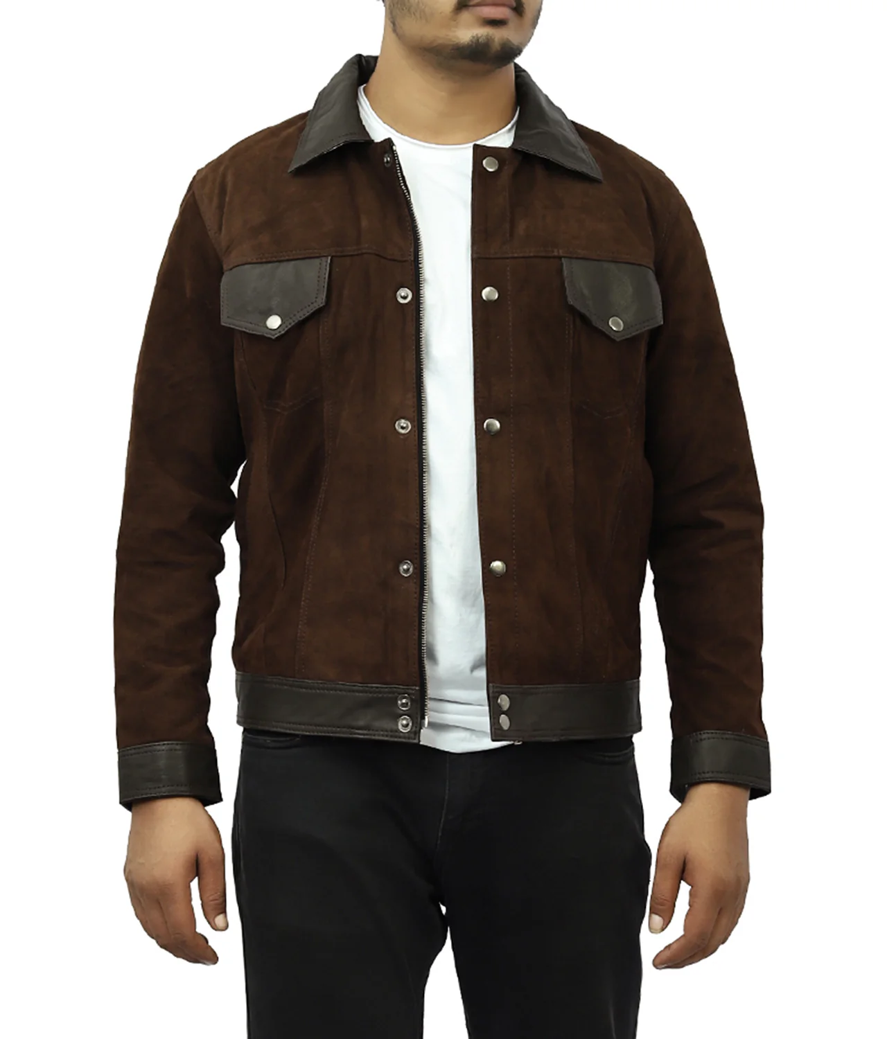 Cantras Suede Leather Biker Jacket - Image 5
