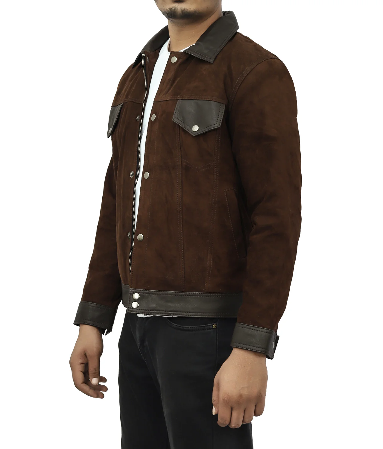 Cantras Suede Leather Biker Jacket - Image 3