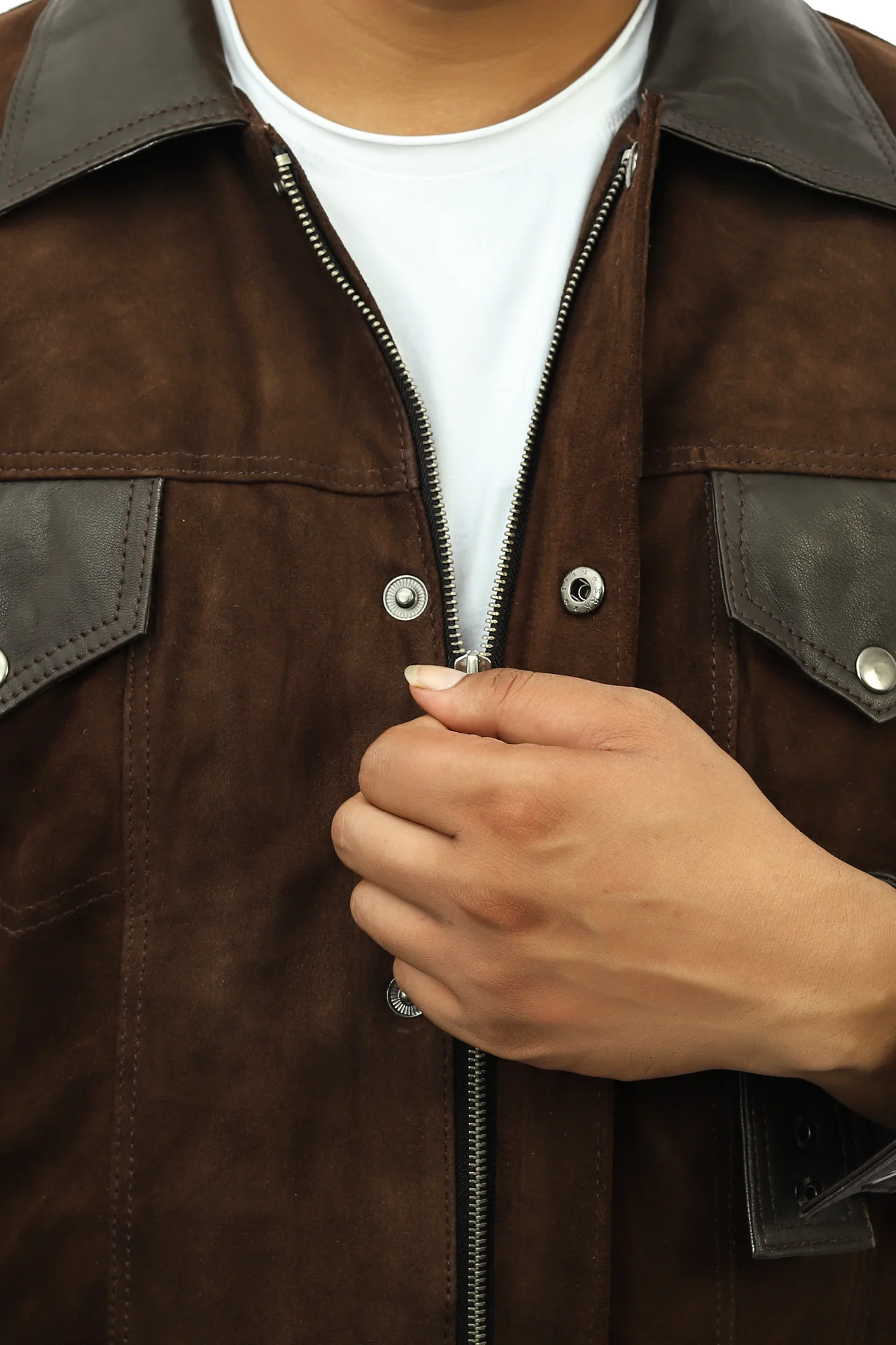 Cantras Suede Leather Biker Jacket - Image 2