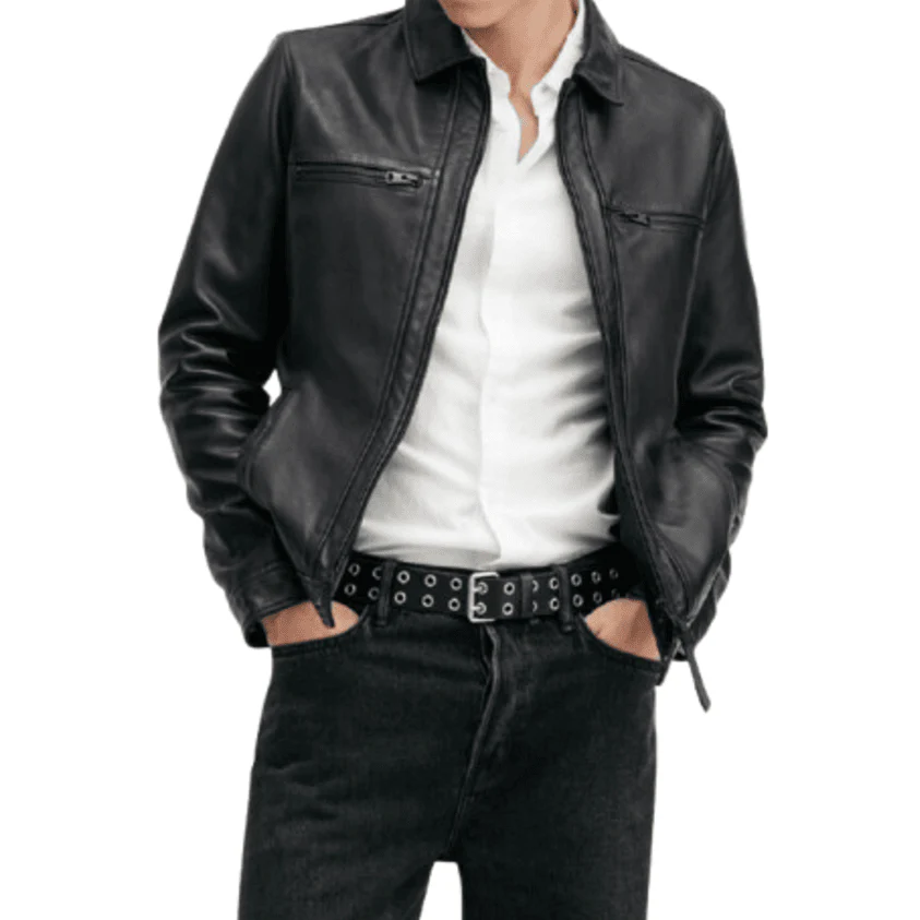 Retro Genuine Leather Jacket for Men - Image 3